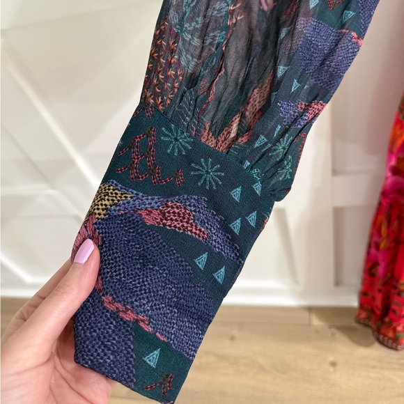 Farm Rio River Creatures Mixed Print Maxi Dress + Slip Size L - Picture 7 of 14